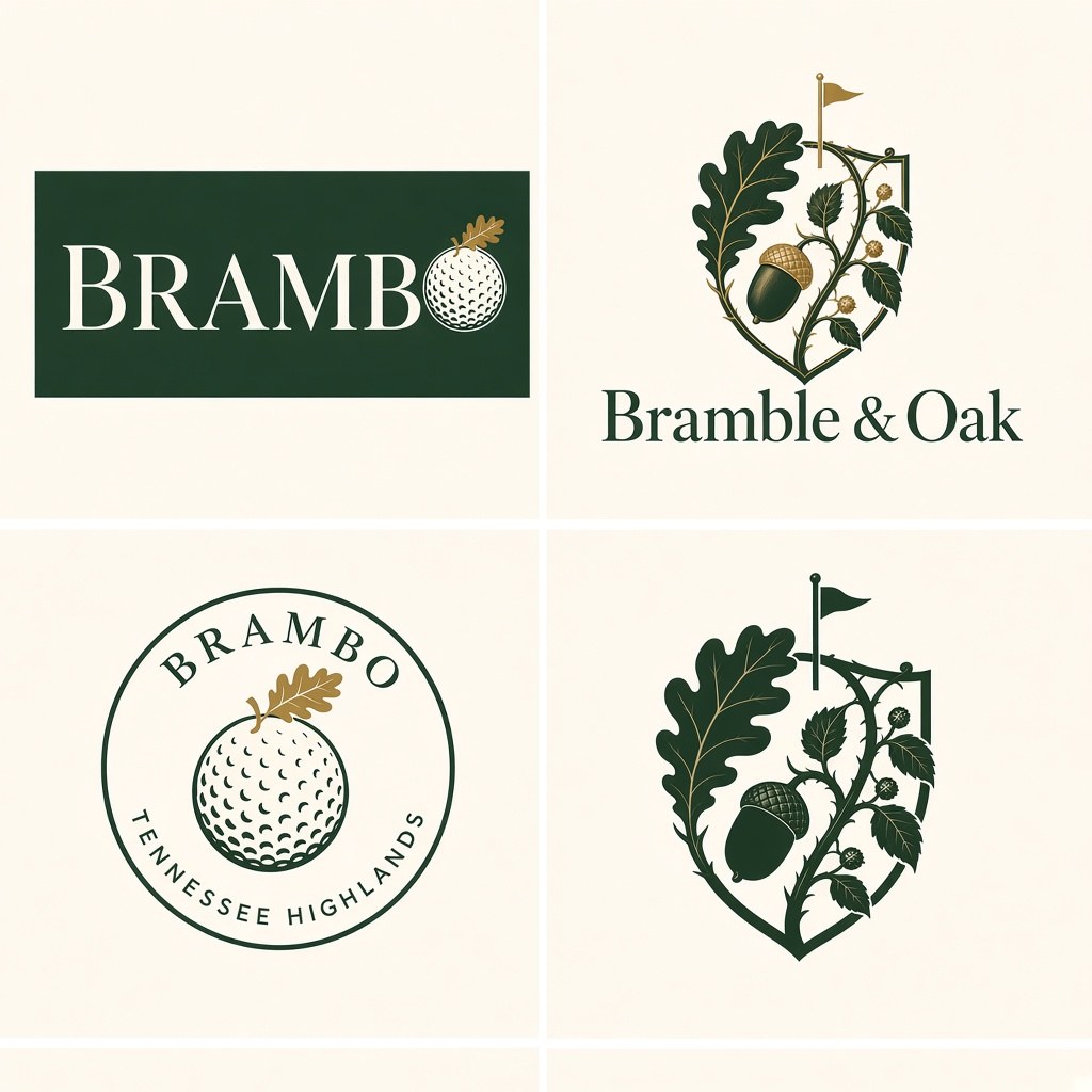 Forest BRAMBO cap and a cream rope cap with the oak-and-acorn crest